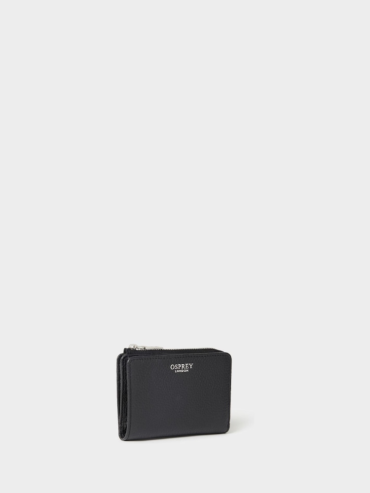 Osprey London The Core Medium Leather Zip Matinee Black Purse - Image 2 of 5