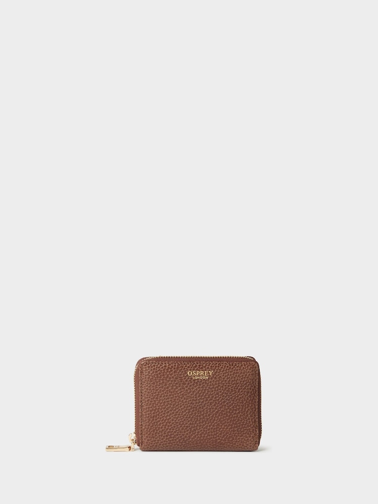 Osprey London The Core Small Leather Zip Around Brown Purse - Image 1 of 5 Osprey London The Core Small Leather Zip Around Brown Purse - Image 1 of 5