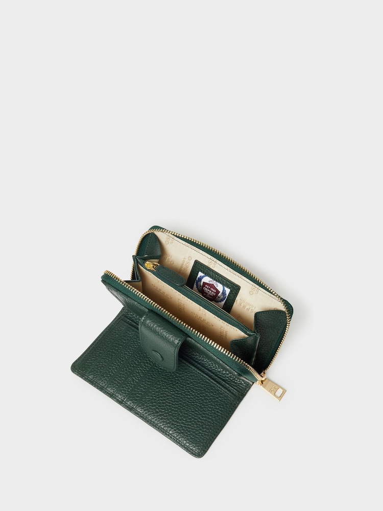 Osprey London Green The Core Medium Leather Popper Matinee Purse - Image 5 of 5