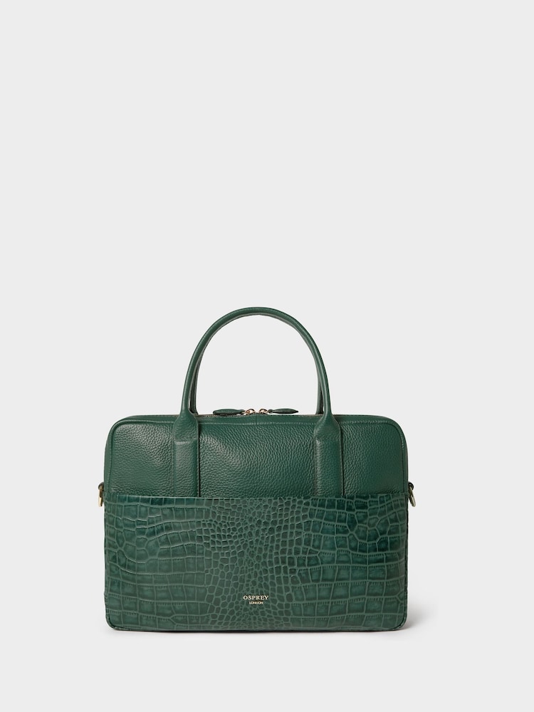 Osprey London Kellie Croc Grain Leather Laptop Bag - Image 6 of 6