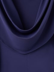 Mango Blue Gathered Detail Long Sleeve Maxi Dress - Image 7 of 7