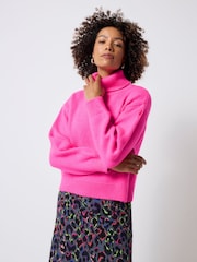 SCAMP & DUDE Pink Knitted Turtle Neck Jumper - Image 3 of 6