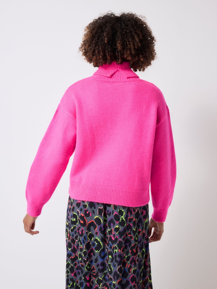 Pull Femme Scamp & Dude Rose Imprimé Animal, Col Rond, Coton - Taille M