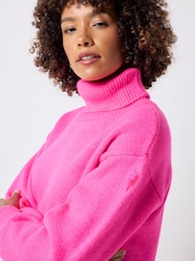SCAMP & DUDE Pink Knitted Turtle Neck Jumper - Image 6 of 6
