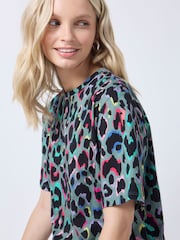 SCAMP & DUDE T-Shirt with Rainbow Shadow Leopard & Lightning Bolt - صورة 4 من 4