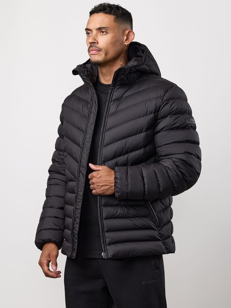 Gym King Black Endurance Puffer Jacket - Image 2 of 4 Gym King Black Endurance Puffer Jacket - Image 2 of 4