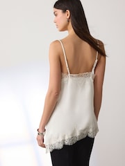 Cream Asymmetric Hem Lace Cami Top - Image 4 of 5
