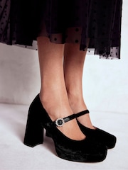Boden Black Platform Mary Janes Shoes - Image 2 of 6