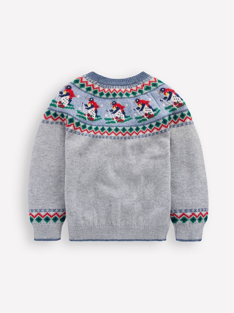 Boden Grey Penguin Fair Isle Jumper - Image 2 of 3