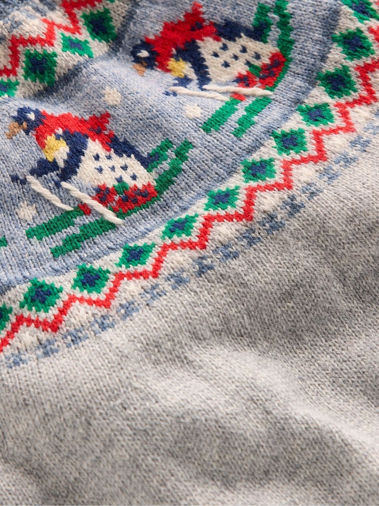 Boden Grey Penguin Fair Isle Jumper - Image 3 of 3