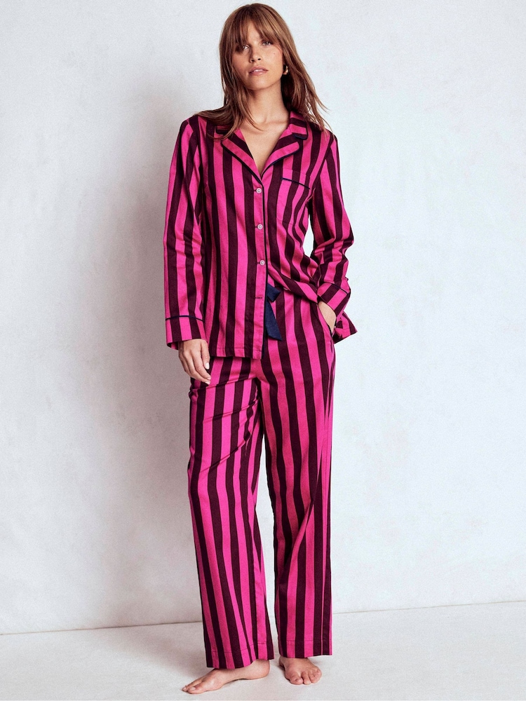 Boden Pink Cotton Pyjama Trousers - Image 2 of 6