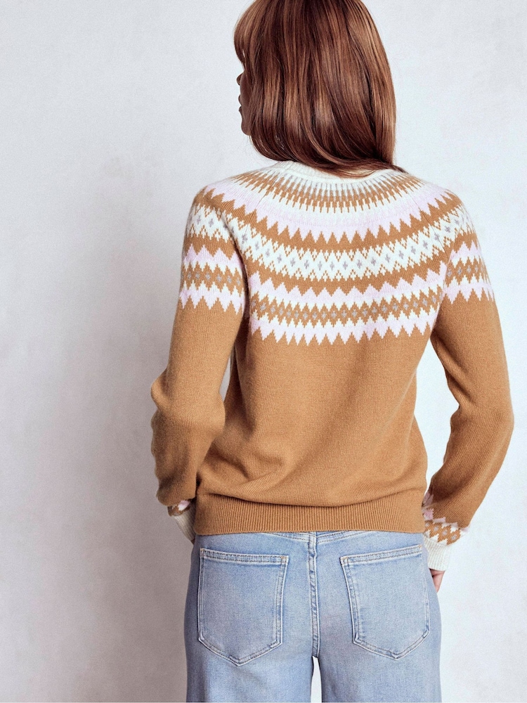 Boden Brown Edie Fair Isle Jumper - Image 2 of 7