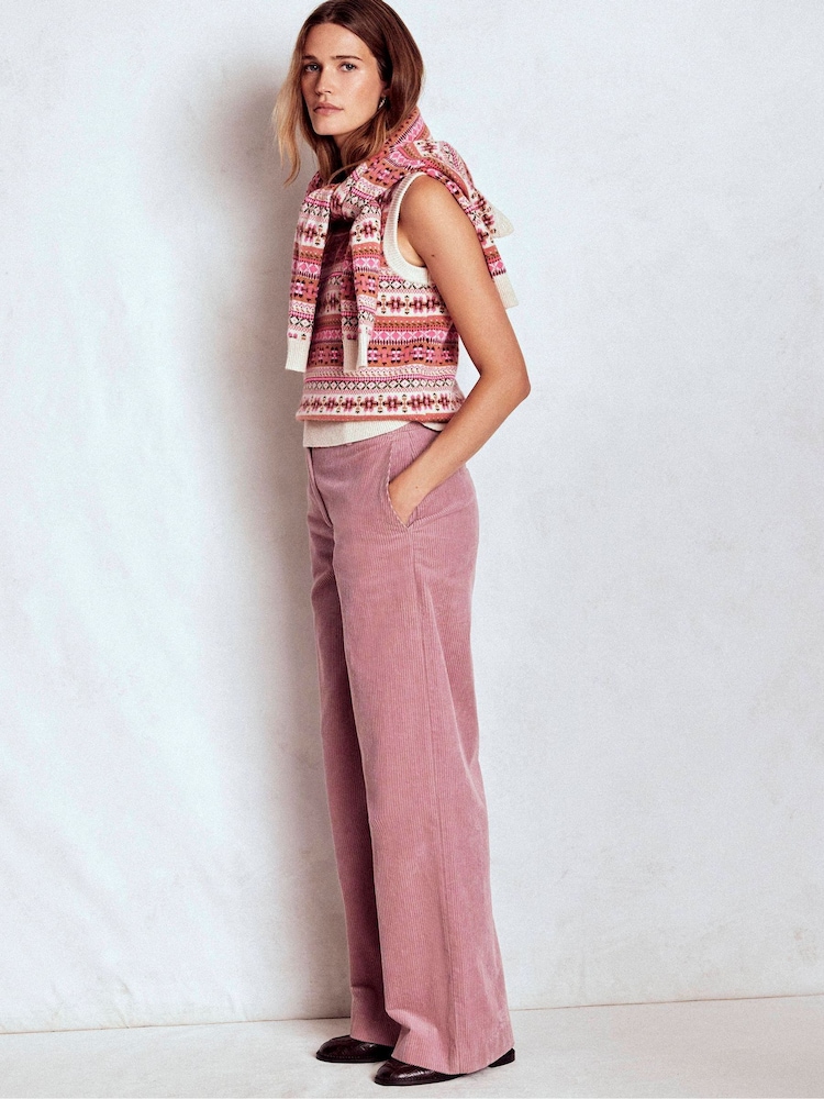Boden Pink Edie Fair Isle Tank - Image 1 of 7