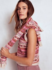 Boden Pink Edie Fair Isle Tank - Image 4 of 7