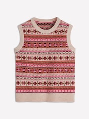 Boden Pink Edie Fair Isle Tank - Image 6 of 7