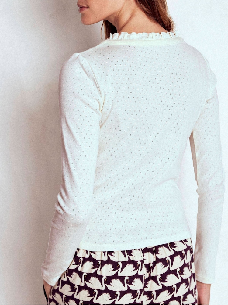 Boden Cream Henley Pyjamas Top - Image 2 of 5 Boden Cream Henley Pyjamas Top - Image 2 of 5