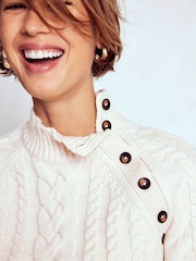 Boden Cream Amara Merino Cable Jumper - Image 6 of 8