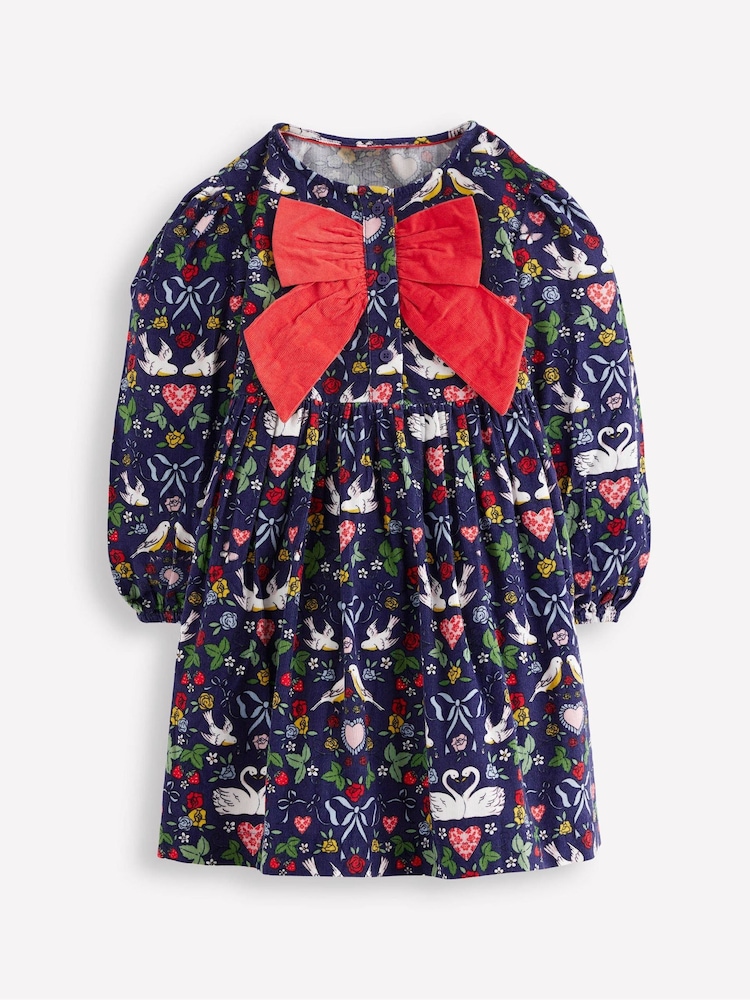 Boden Blue Bow Button Through Dress - Image 1 of 3