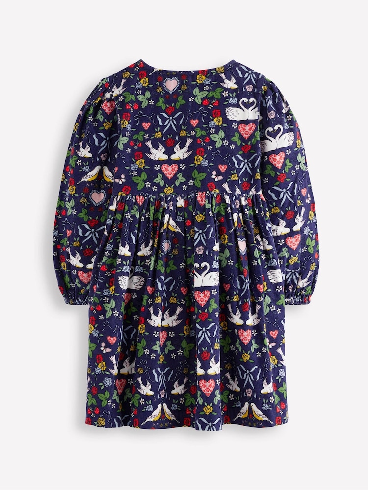 Boden Blue Bow Button Through Dress - Image 2 of 3 Boden Blue Bow Button Through Dress - Image 2 of 3