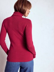 Boden Red Emilia Cotton Roll Neck Jumper - Image 2 of 5