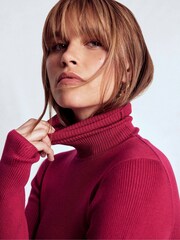 Boden Red Emilia Cotton Roll Neck Jumper - Image 3 of 5
