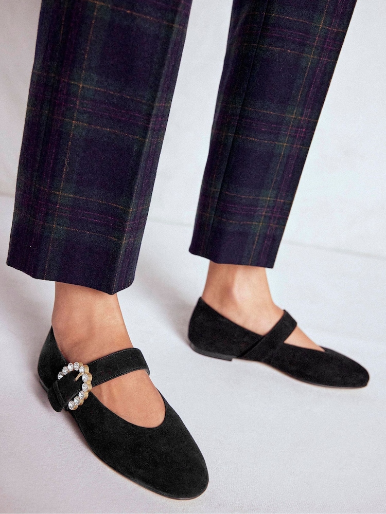 Boden Black Kylie Buckle Mary Janes Flats - Image 1 of 6 Boden Black Kylie Buckle Mary Janes Flats - Image 1 of 6