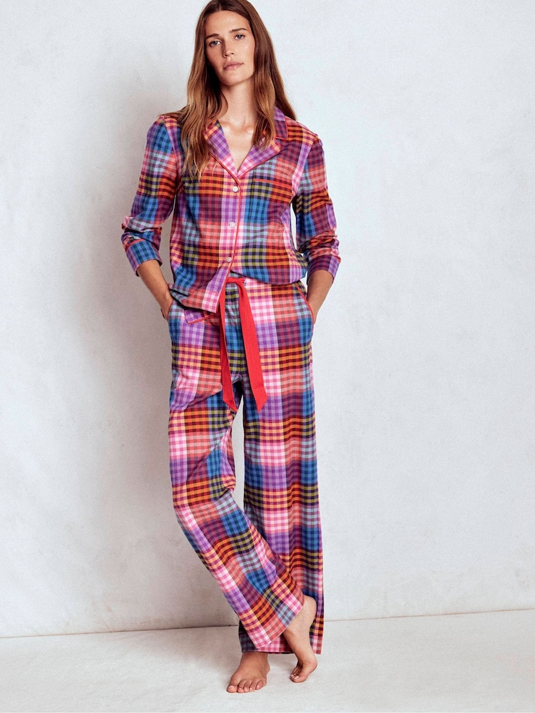 Boden Pink Brushed Cotton Pyjama Trousers - Image 2 of 6