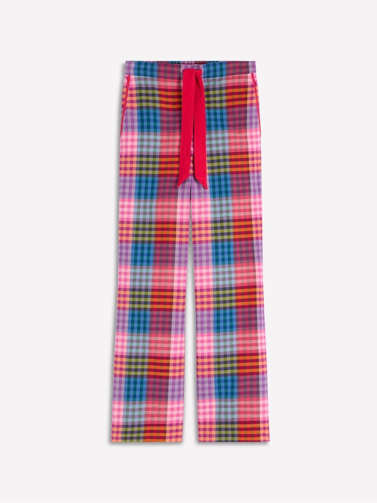 Boden Pink Brushed Cotton Pyjama Trousers - Image 6 of 6