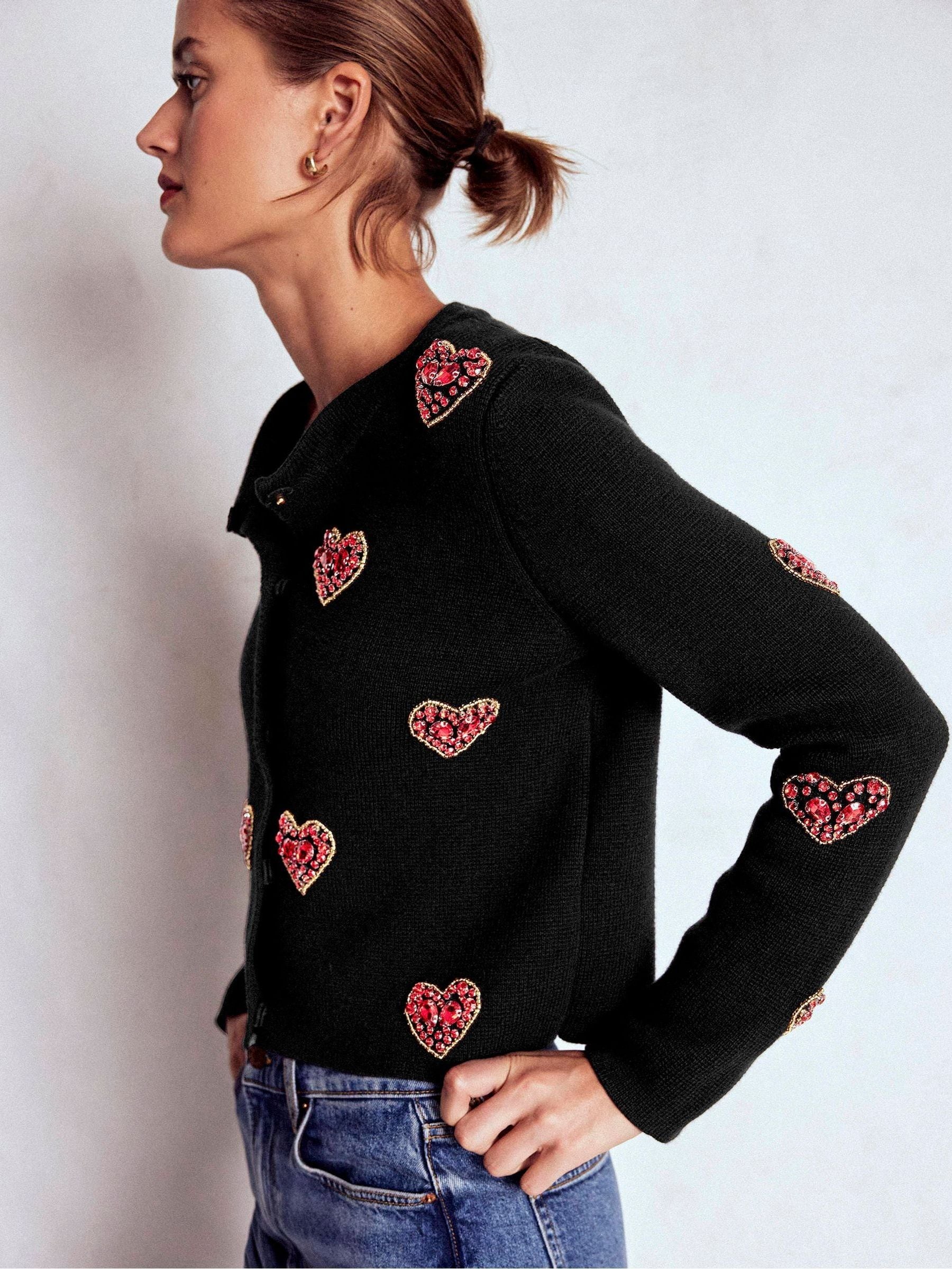 Buy Boden Black Jewelled Knitted Jacket from Next USA