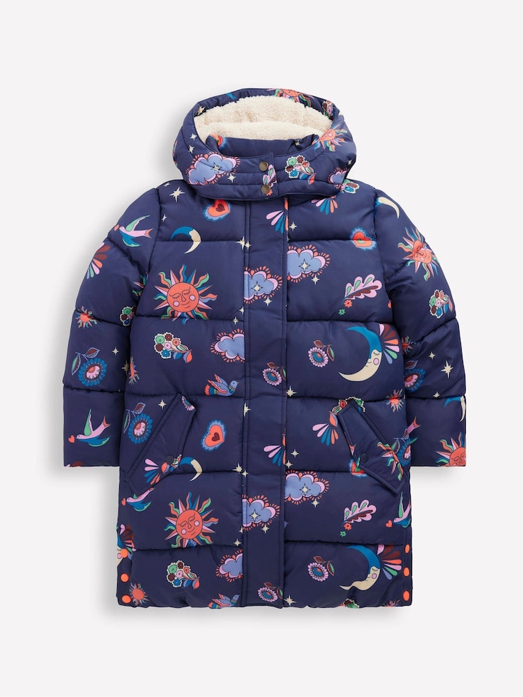Boden Blue Longline Padded Coat - Image 1 of 4 Boden Blue Longline Padded Coat - Image 1 of 4