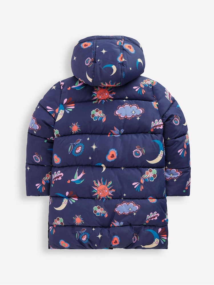 Boden Blue Longline Padded Coat - Image 2 of 4 Boden Blue Longline Padded Coat - Image 2 of 4