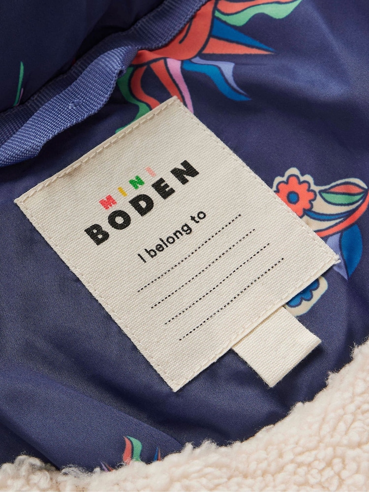 Boden Blue Longline Padded Coat - Image 4 of 4 Boden Blue Longline Padded Coat - Image 4 of 4