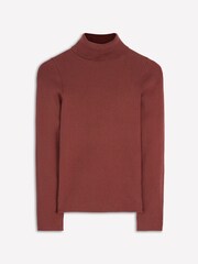 Boden Brown Emilia Cotton Roll Neck Jumper - Image 5 of 6