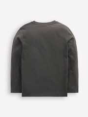 Boden Grey Space Zip Detail Appliqué T-Shirt - Image 2 of 3