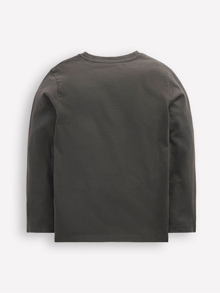 Boden Grey Space Zip Detail Appliqué T-Shirt - Image 2 of 3