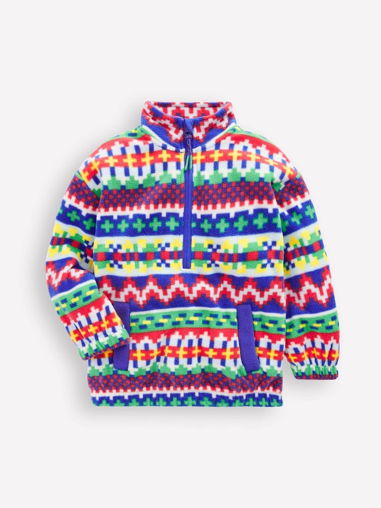 Boden Blue Fairisle Pattern Fleece - Image 1 of 3 Boden Blue Fairisle Pattern Fleece - Image 1 of 3