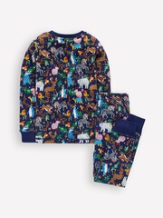 Boden Blue Christmas Snug Long John Pyjamas - Image 2 of 3