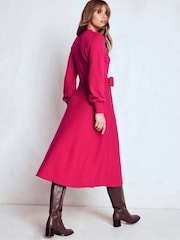 Boden Pink Lace Insert Knitted Midi Dress - Image 3 of 7