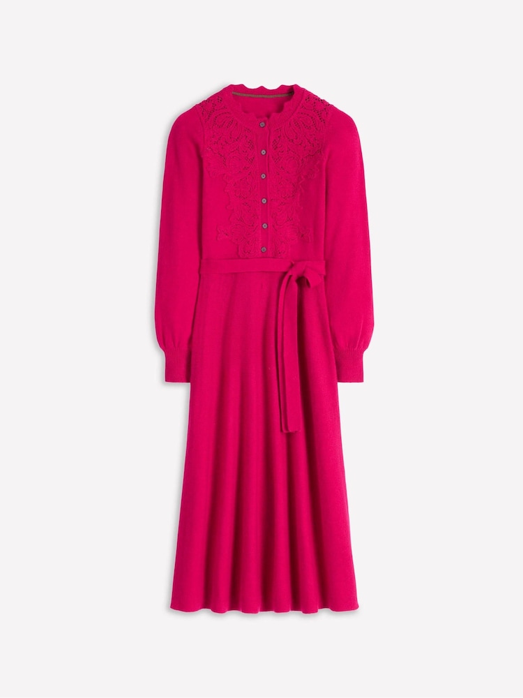 Buy Boden Pink Lace Insert Knitted Midi Dress from Next USA