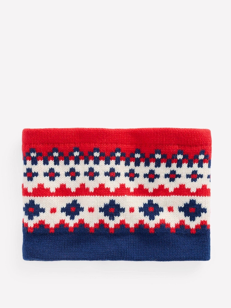 Boden Blue Fair Isle Pattern Scarf - Image 1 of 3 Boden Blue Fair Isle Pattern Scarf - Image 1 of 3