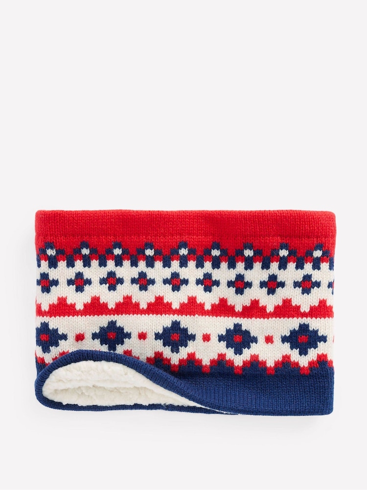 Boden Blue Fair Isle Pattern Scarf - Image 2 of 3 Boden Blue Fair Isle Pattern Scarf - Image 2 of 3
