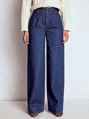Boden Blue Stitch Detail Wide Leg Jeans - Image 2 of 6