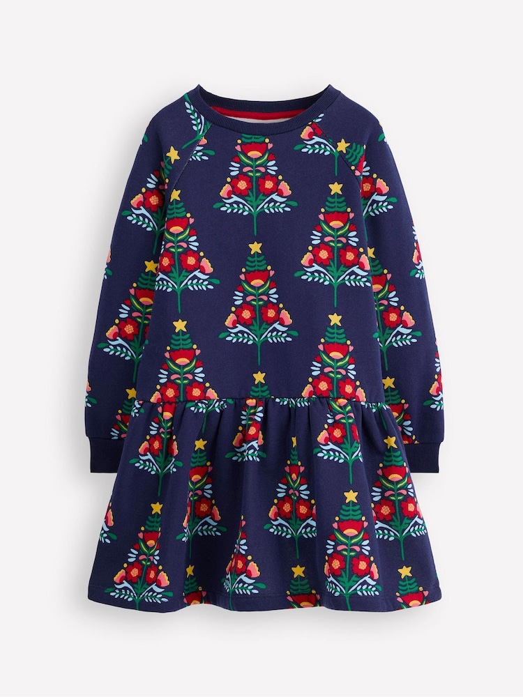 Boden Blue Christmas Cosy Sweatshirt Dress - Image 1 of 3