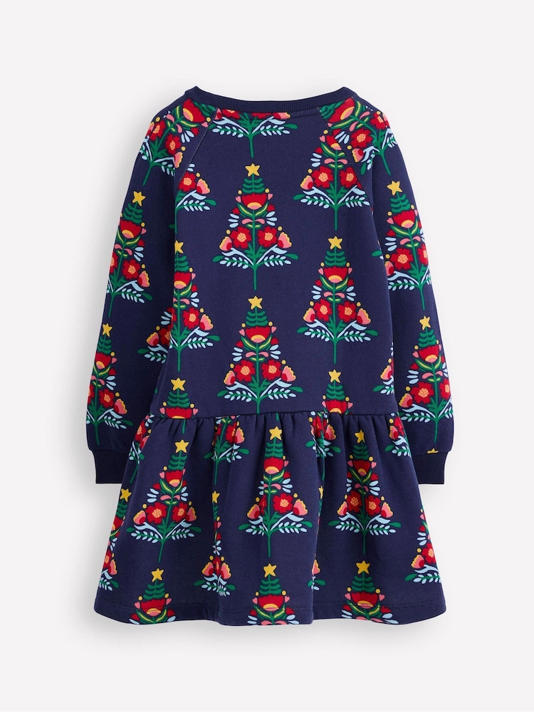 Boden Blue Christmas Cosy Sweatshirt Dress - Image 2 of 3