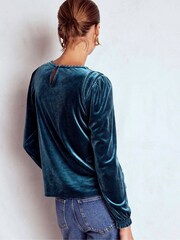 Boden Blue Mila Velvet Top - Image 3 of 6