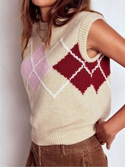 Boden Brown Eleanor Fair Isle Tank - Image 5 of 7