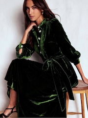 Boden Green Vivienne Velvet Midi Dress - Image 1 of 5