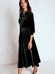Boden Green Vivienne Velvet Midi Dress - Image 3 of 5