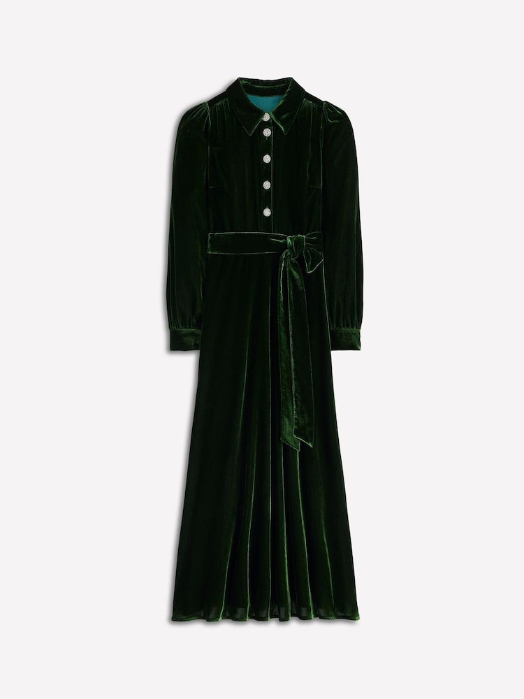Boden Green Vivienne Velvet Midi Dress - Image 5 of 5