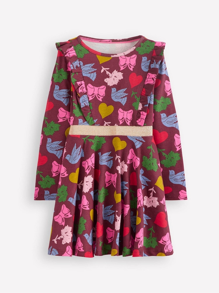 Boden Red Cora Twirly Jersey Dress - Image 1 of 3